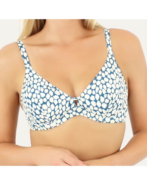 Blauwe triangelbikinitop Riviera