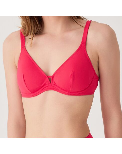 Haut de maillot de bain triangle Tulum rouge