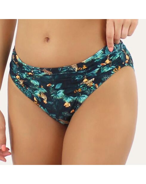 Pantalones de baño drapeados en verde cenote