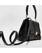 Sac porté épaule moyen en Cuir Pénélope noir - 35x24x13 cm