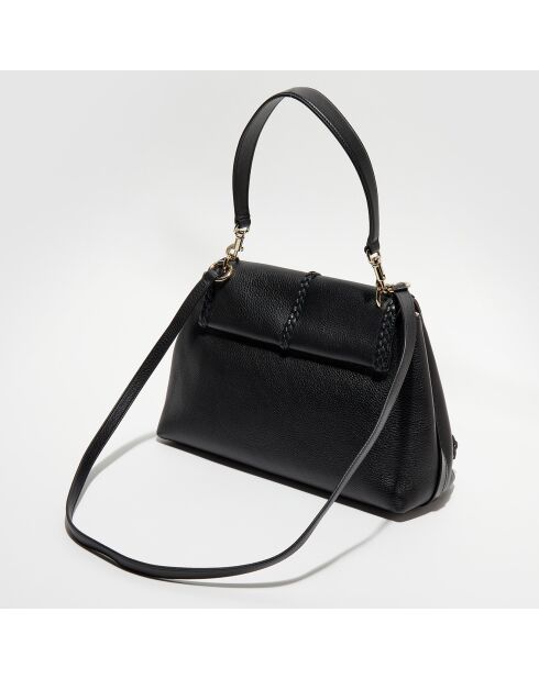 Sac porté épaule moyen en Cuir Pénélope noir - 35x24x13 cm
