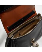 Sac porté épaule moyen en Cuir Pénélope noir - 35x24x13 cm