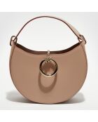 Sac porté épaule en Cuir Arlène beige rosé - 25x20x9cm