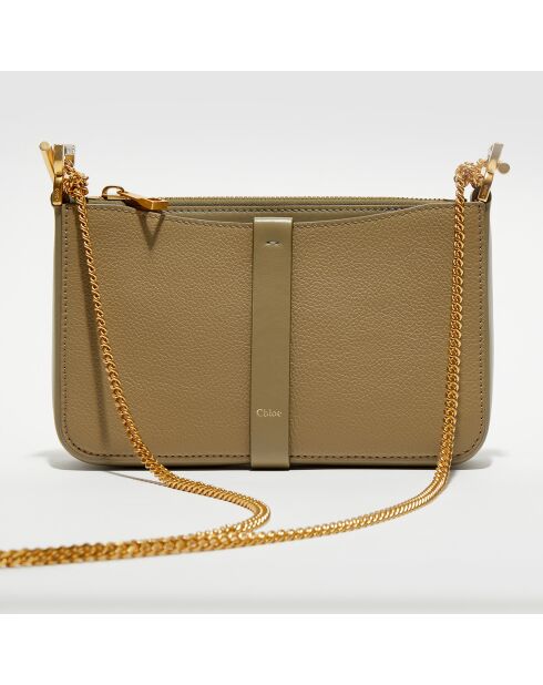 Pochette bandoulière en Cuir Pottery verte - 20x20x9 cm