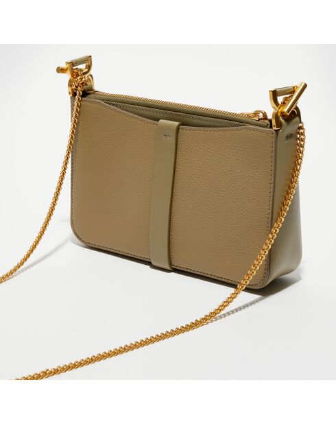 Pochette bandoulière en Cuir Pottery verte - 20x20x9 cm