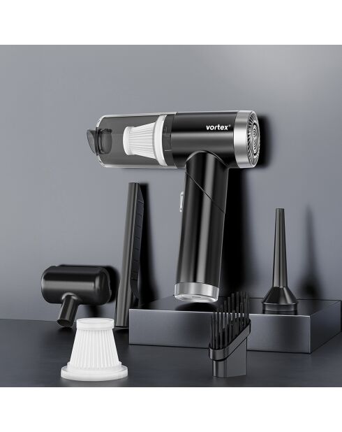 Aspirateur à main sans fil pliable à air comprimé CRC100 noir - 17x5.3x18 cm
