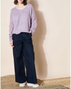 Pantalon paperbag en Coton Gregoria bleu marine