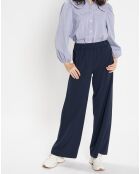 Chemise en popeline de Coton bio Caline rayé bleu/blanc