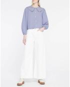Chemise en popeline de Coton bio Caline rayé bleu/blanc