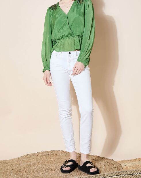 Jean en Coton Bio Lslim blanc