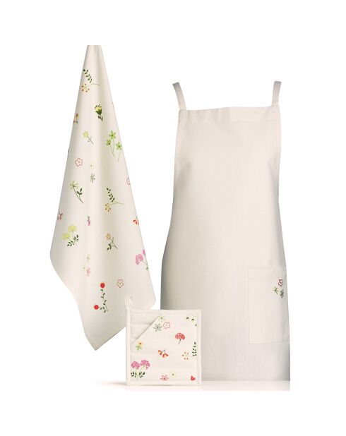 Tablier de cuisine Gardenia recyclé écru - 110x80 cm