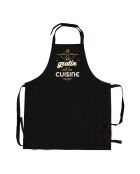 Tablier de cuisine Peps recylé Le gratin avec poche noir - 90x72 cm