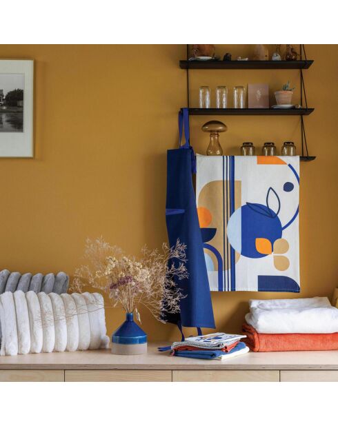 Tablier de cuisine Titouan bleu - 72x85 cm