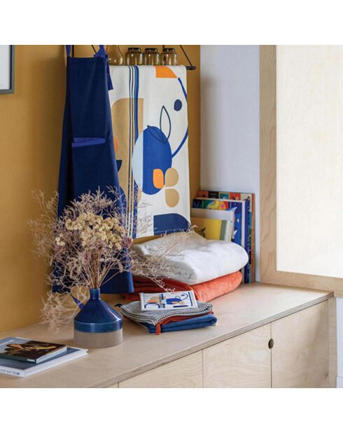 Tablier de cuisine Titouan bleu - 72x85 cm