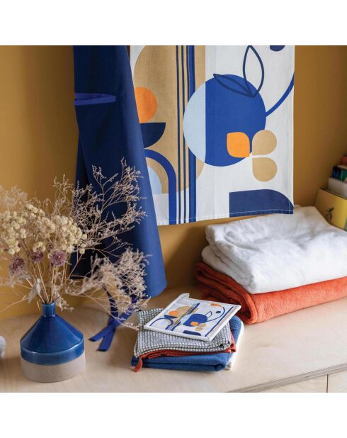 Tablier de cuisine Titouan bleu - 72x85 cm