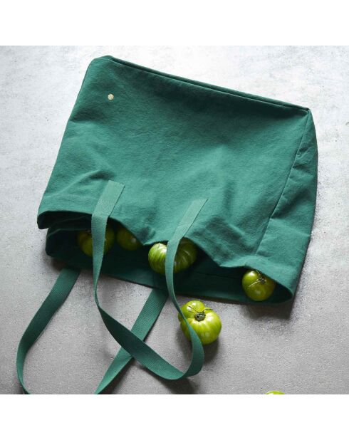 Sac cabas en Coton Bio Iona vert foncé - 38x46x18 cm
