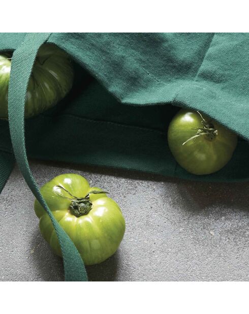 Sac cabas en Coton Bio Iona vert foncé - 38x46x18 cm