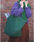 Sac cabas en Coton Bio Iona vert foncé - 38x46x18 cm