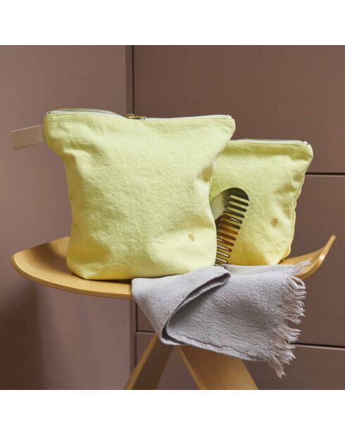Trousse de toilette en Coton Bio Iona sunshine - 22x18x7.5 cm
