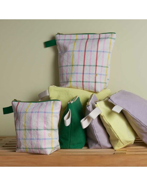 Trousse de toilette en Coton Bio Iona sunshine - 22x18x7.5 cm