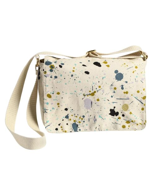 Sac besace en Coton Bio Iona Brigitte multicolore - 18x27x8 cm