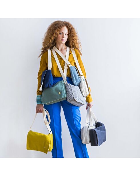 Sac besace en Coton Bio Iona Brigitte multicolore - 18x27x8 cm