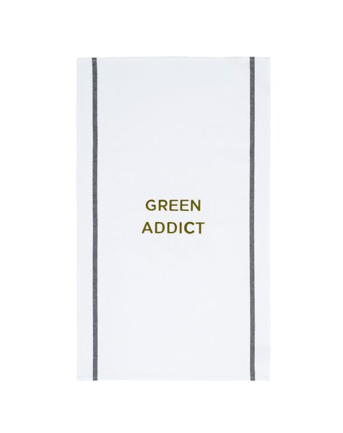 Torchon Green Lichen blanc - 80x50 cm