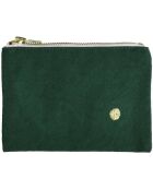 Pochette en Coton Bio Iona S vert foncé - 11x14x1 cm