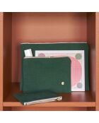 Pochette en Coton Bio Iona S vert foncé - 11x14x1 cm