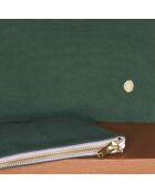 Pochette en Coton Bio Iona S vert foncé - 11x14x1 cm
