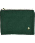 Pochette en Coton Bio Iona M vert foncé - 14x19x1 cm