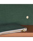 Pochette en Coton Bio Iona M vert foncé - 14x19x1 cm