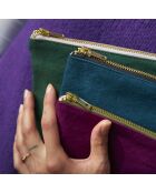 Pochette en Coton Bio Iona M vert foncé - 14x19x1 cm