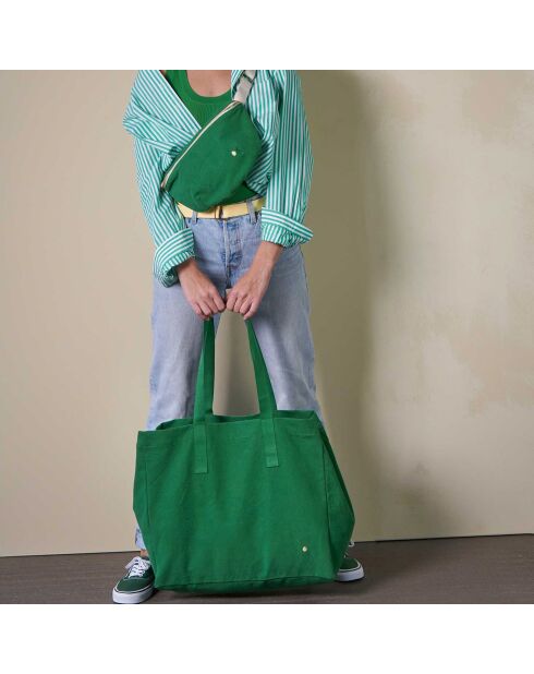 Sac banane en Coton Bio Iona gazon - 19x28 cm