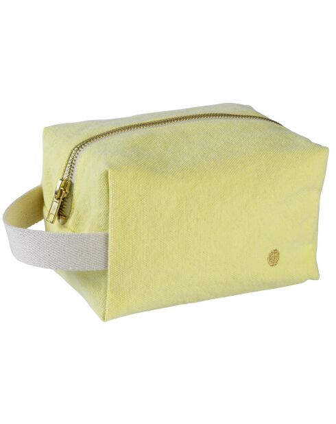 Trousse cube en Coton Bio Iona sunshine - 15.5x10x10 cm