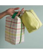 Trousse cube en Coton Bio Iona sunshine - 15.5x10x10 cm