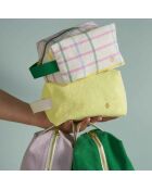 Trousse cube en Coton Bio Iona sunshine - 15.5x10x10 cm