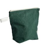 Trousse de toilette en Coton Bio Iona vert foncé - 28x23x10 cm