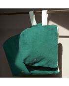 Trousse de toilette en Coton Bio Iona vert foncé - 28x23x10 cm