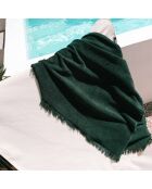 2 Serviettes invités en Coton Bio Luna vert foncé - 50x30 cm