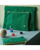 Pochette en Coton Bio Iona M gazon - 14x19x1 cm