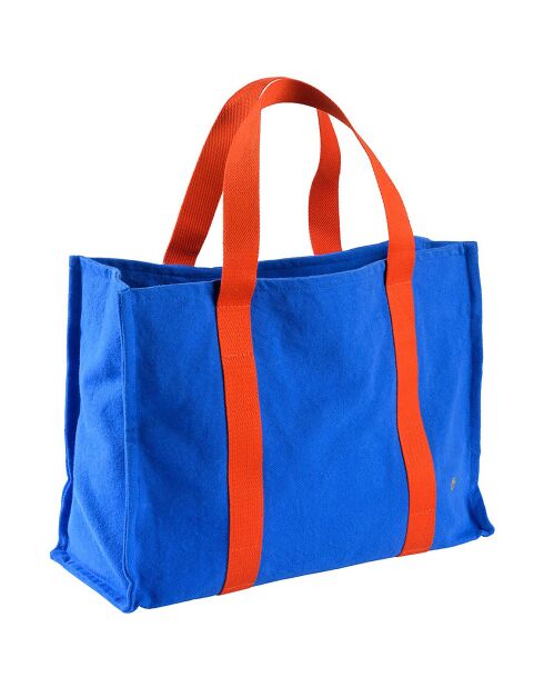 Sac daily en Coton Bio Iona bleu mécano - 25x38x15 cm