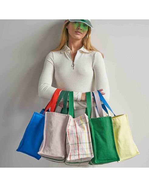 Sac daily en Coton Bio Iona bleu mécano - 25x38x15 cm