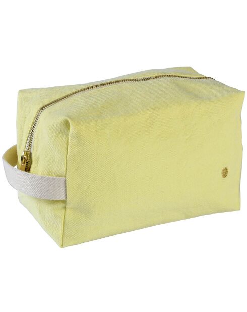 Trousse cube en Coton Bio Iona sunshine - 22x14x10.5 cm