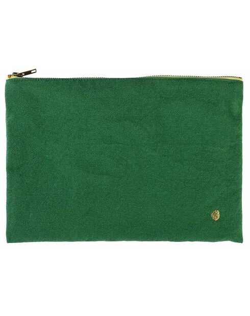 Pochette en Coton Bio Iona L gazon - 19x28x1 cm