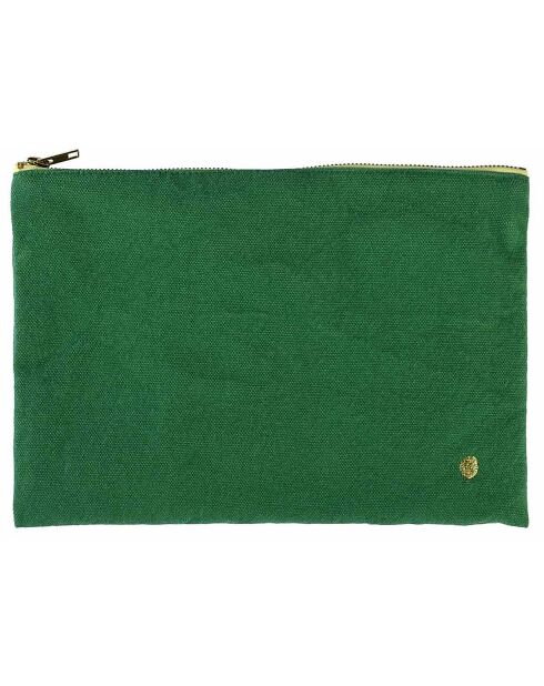 Pochette en Coton Bio Iona L gazon - 19x28x1 cm
