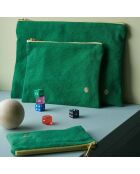 Pochette en Coton Bio Iona L gazon - 19x28x1 cm
