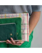 Pochette en Coton Bio Iona L gazon - 19x28x1 cm