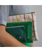 Pochette en Coton Bio Iona L gazon - 19x28x1 cm