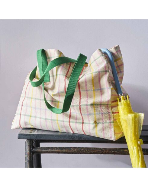 Sac cabas en Coton Bio Fair Play multicolore - 38x46x18 cm